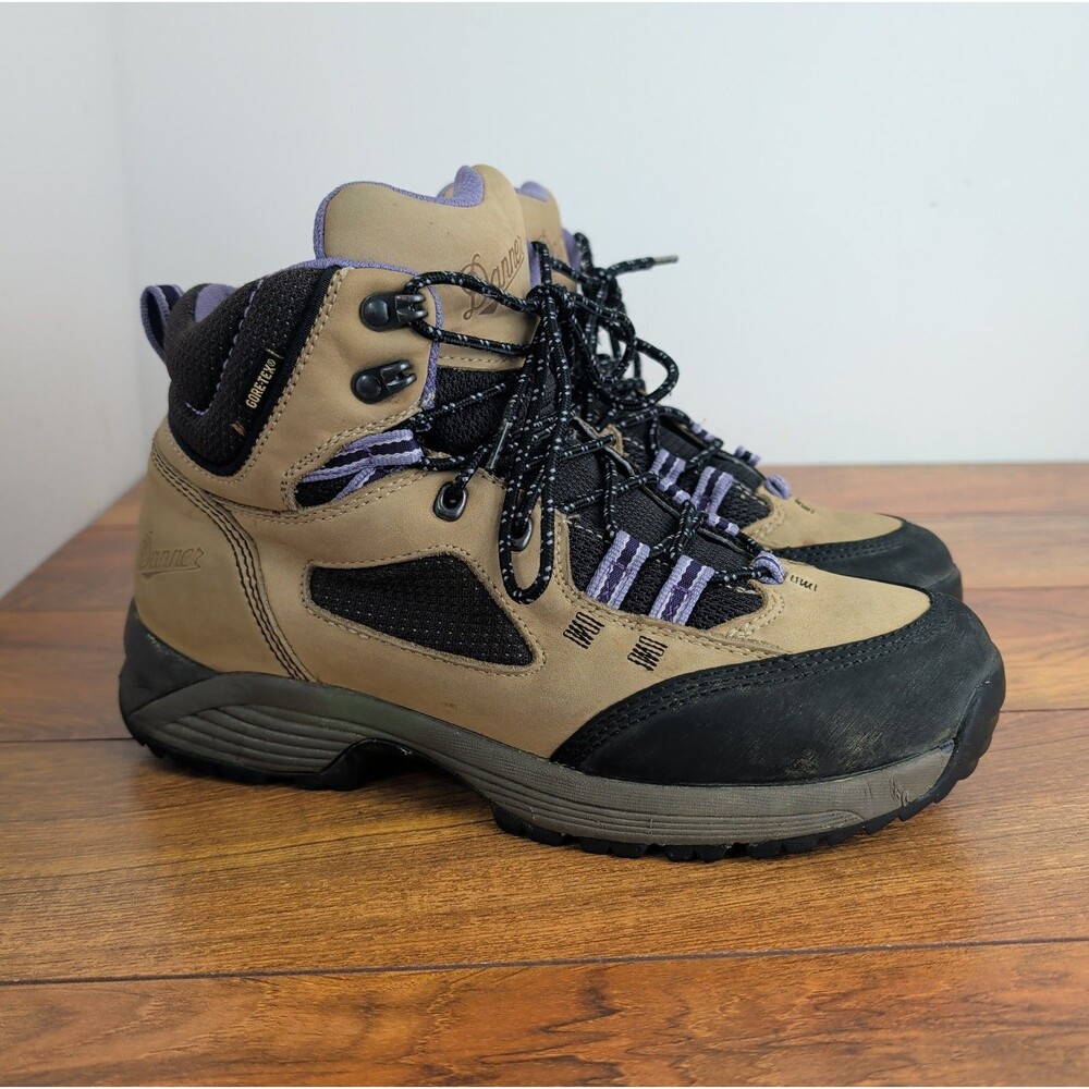 Danner Cloud Cap GTX Boots Womens Size 10 Brown Purple Leather Gore-Tex Hiking